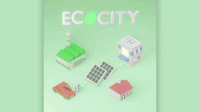 3D animation of Ecological city concept	
