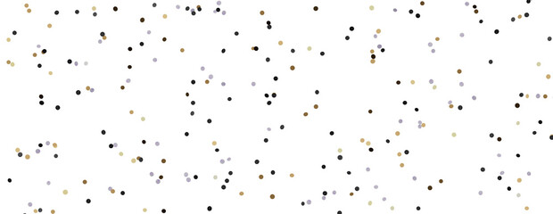 Golden confetti falling down isolated on transparent background.