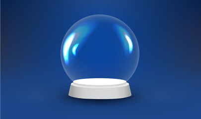 Snow Globe With Blue Background