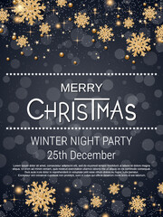 Christmas and New Year flyer, party invitation card, booklet, banner, coupon, gift voucher vector design template
