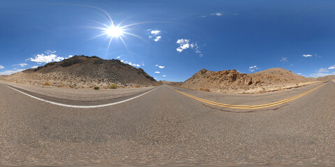 360° desert road rock valley