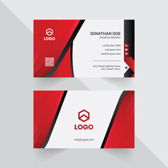 creative abstract Business Card Design With Black And Red Gradients