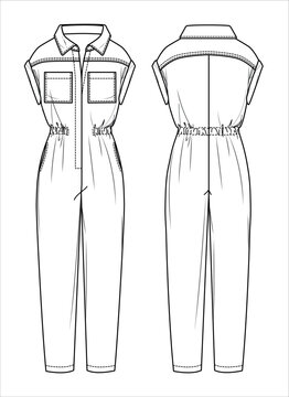 Technical Drawing  Jumpsuit  Dress design sketches Clothing labels  design Fashion