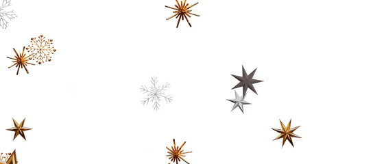 Falling snow at night. Bokeh lights