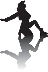 Fototapeta na wymiar silhouette of a hip-hop dancer