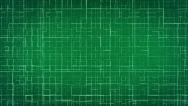 Green Circuit Board Geometries Loop Up Animation Background