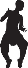 silhouette of a hip-hop dancer