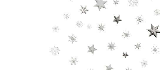 Abstract Gold Star Falling Soft Focus Background, 3D rendering.