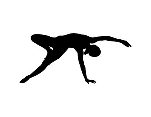 Obraz na płótnie Canvas Yoga silhouette. Woman. Vector illustration