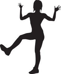 Fototapeta na wymiar silhouette of a dancing person