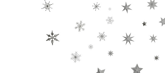 Abstract Gold Star Falling Soft Focus Background, 3D rendering.