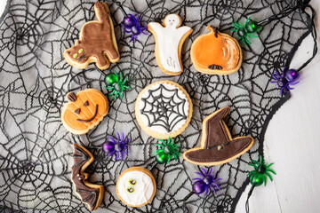 halloween cakes bisquits cookies pumpkin witch black cat scary ghost sweet treats - 541077413