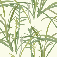 Abstract seamless pattern with leaves. Trendy hand drawn textures.