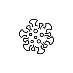 Coronavirus Bacteria Cell Icon, 2019-nCoV, Covid-2019, Covid-19 Novel Coronavirus Bacteria. No Infection and Stop Coronavirus Concepts. Dangerous Coronavirus Cell in China, Wuhan.