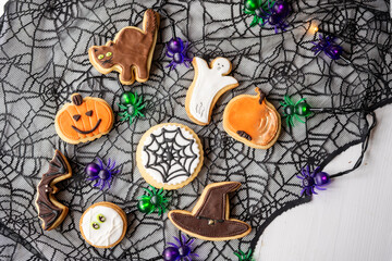 halloween cakes bisquits cookies pumpkin witch black cat scary ghost sweet treats - 541077816