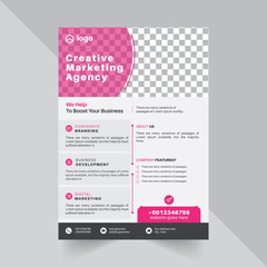 Creative Corporate Flyer Design Template With Purple Color