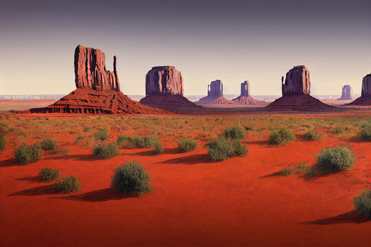 red desert landscape Illustration