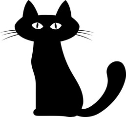 Silhouette of sitting cat. Character Halloween.