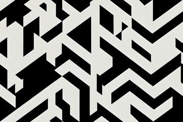 Black bold curved lines isolated on white background. Monochrome geometric seamless pattern. 2d illustration flat graphic illustration. Texture.