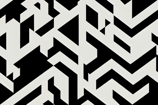 Black bold curved lines isolated on white background. Monochrome geometric seamless pattern. 2d illustration flat graphic illustration. Texture.