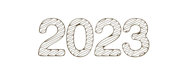 Typography design of 2023 with 3d style design