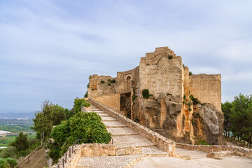 View of Montesa Castle headquarters of the Medieval Montesa order in Spain