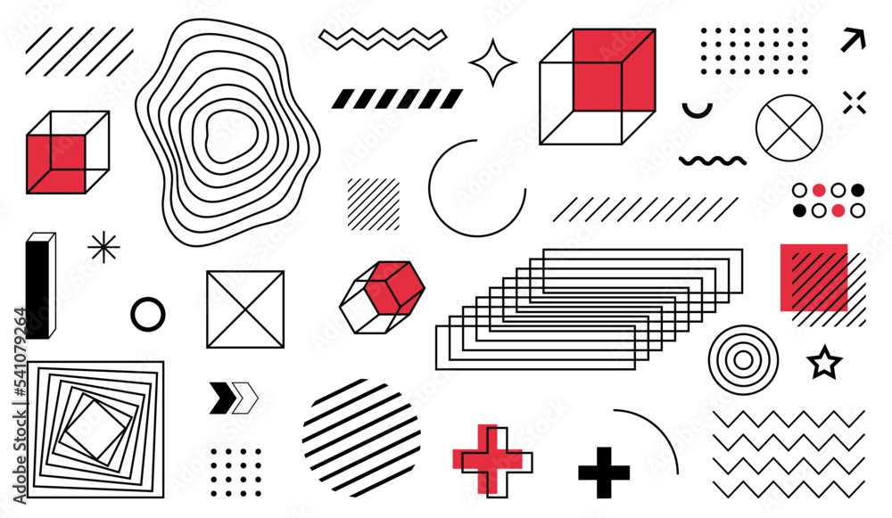 Poster  Abstract design symbols and elements. Set Of Geometric Shapes. Vector illustration