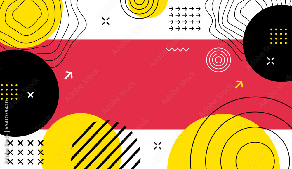Poster Abstract geometric background with different shape elements. Design elements banner
