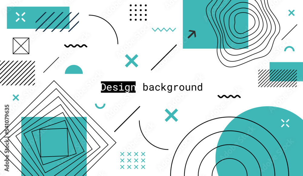 Aufkleber Abstract geometric background with different shape elements. Design elements banner