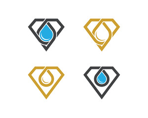 Diamond Drop Logo Concept sign icon symbol Element Design. Water, Jewelry, Droplet Logotype. Vector illustration template