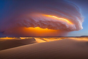 Large Storm Clouds over the Desert Landscape
