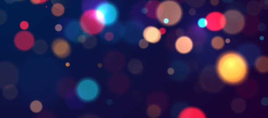 Colorful bokeh lights background. Blurred circle shapes. Vector illustration 