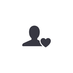 Person health employee customer member heart client icon.