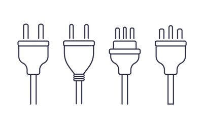 Electric plug power vector consumption ac symbol icon. Electric plug icon illustration isolated adapter cable connect