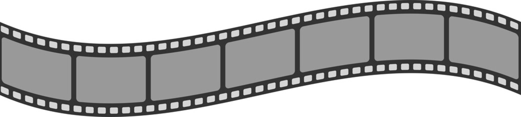 Film strip frame or border. Photo, cinema or movie negative. Old retro film strip frame isolated on white background. Illustration