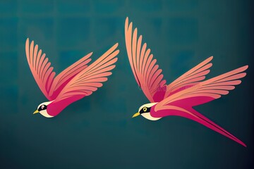 Flying swallows. Bird in flight isolated on a white background. 2d illustration illustration in a flat style.