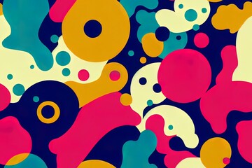 Naklejka premium Seamless colorful yelling zombie pattern. 2d illustration clip art illustration with simple gradients. Some elements on separate layers.