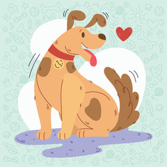 Isolated cute dog cartoon character Vector illustration