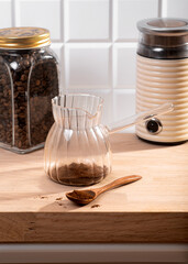 Turkish black coffee on the kitchen table