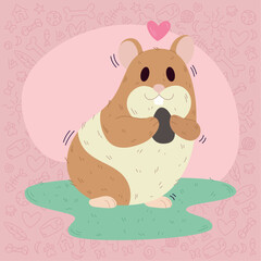Obraz na płótnie Canvas Isolated cute hamster cartoon character Vector illustration