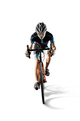 Athlete cyclists in silhouettes on transparent background. Road cyclist.	 - 541084476