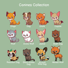 Canine illustrations with name text