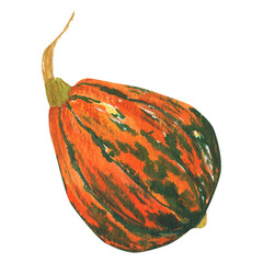 Bright orange pumpkin with green specks for Halloween