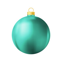 Turquoise Christmas tree toy Realistic color illustration