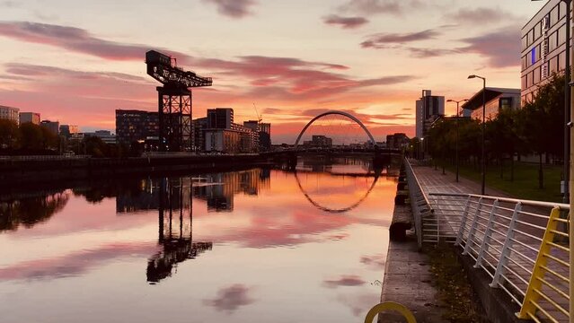 Clydeport Crane at Finnieston next to the Clyde Arc bridge in Glasgow
