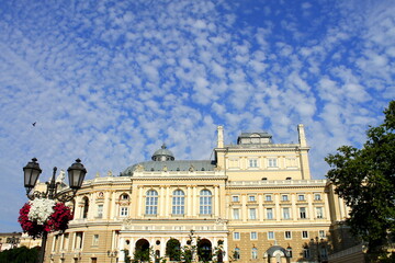Beautiful old baroque opera house building in city Odessa Ukraine. Old city of Odessa