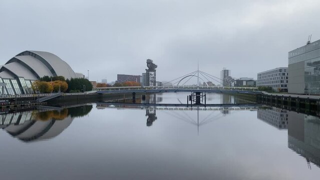 Clydeport Crane at Finnieston next to the Clyde Arc bridge in Glasgow