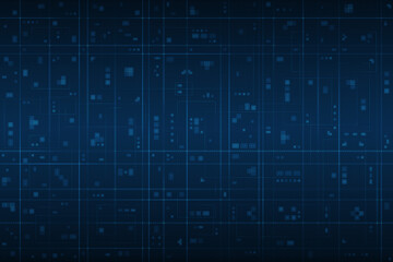 Abstract technological blue and white background. Blueprint minimalistic style