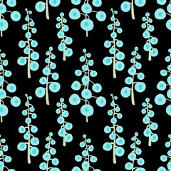 Winter Christmas seamless floral berries branches pattern for wrapping paper and kids clothes print and Noel