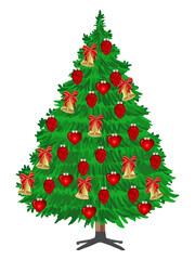Realistic Christmas tree.Realistic Christmas tree transparent background 